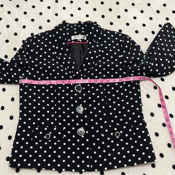 Vintage Kasper Polka Dot Blazer Size 8 - Picture 10 of 14